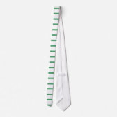 Thin White en Kelly Green Horizontal-Striped Strop Stropdas (Achterkant)