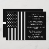 Thin White Line American Flag EMS Retirement Party Kaart (Voorkant / Achterkant)