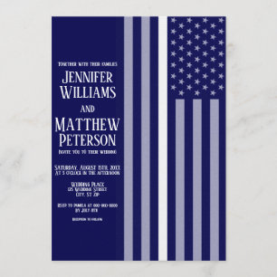 Thin White Line Doc/Nurse/EMS Flag Wedding Kaart