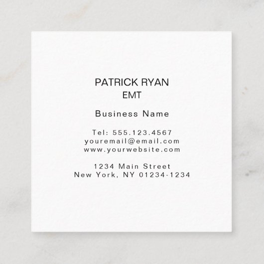 Thin White Line EMS American Flag Professional Vierkante Visitekaartje (Achterkant)