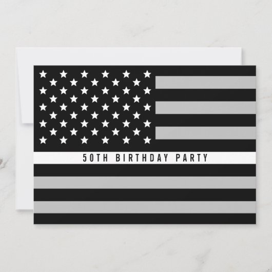 Thin White Line EMS EMT Vlag Verjaardagsfeest Kaart (Voorkant)