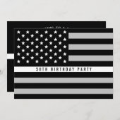 Thin White Line EMS EMT Vlag Verjaardagsfeest Kaart (Voorkant / Achterkant)