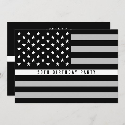 Thin White Line EMS EMT Vlag Verjaardagsfeest Kaart (Voorkant / Achterkant)