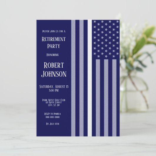 Thin White Line Retirement Kaart (Staand voorkant)