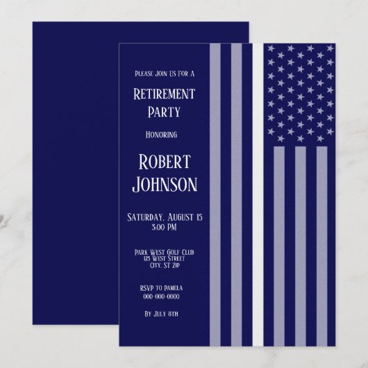 Thin White Line Retirement Kaart (Voorkant / Achterkant)