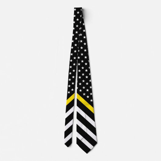 Thin Yellow Line American Flag Dispatcher Stropdas (Achterkant)