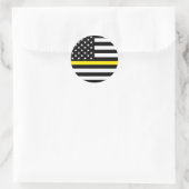 Thin Yellow Line American Flag Ronde Sticker (Tas)