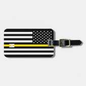 Thin Yellow Line Dispatcher American Flag Monogram Bagagelabel (Voorkant horizontaal)