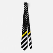Thin Yellow Line Dispatcher American Flag Monogram Stropdas (Voorkant)