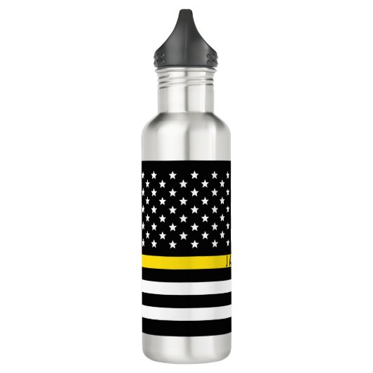 Thin Yellow Line Dispatcher American Flag Monogram Waterfles (Links)