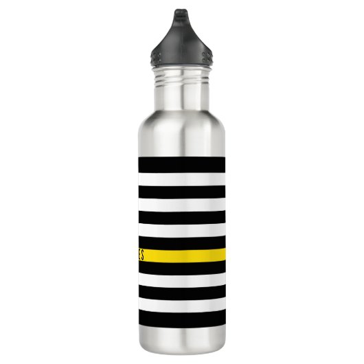 Thin Yellow Line Dispatcher American Flag Monogram Waterfles (Rechts)
