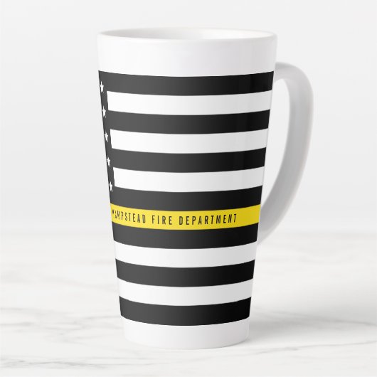 Thin Yellow Line Dispatcher Flag Monogram Groot Latte Mok (Rechterhoek)