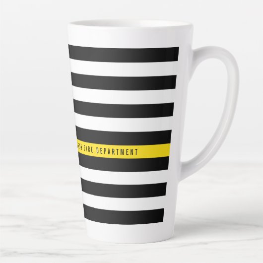 Thin Yellow Line Dispatcher Flag Monogram Groot Latte Mok (Rechts)