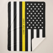 Thin Yellow Line Dispatcher Flag Monogram Groot Sherpa Deken (Voorkant)