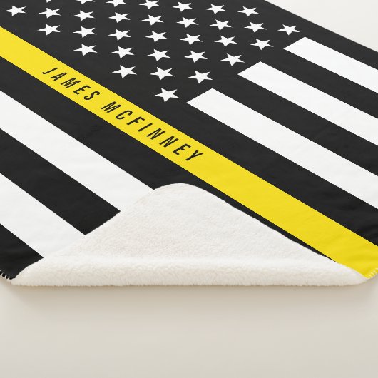 Thin Yellow Line Dispatcher Flag Monogram Groot Sherpa Deken (3/4)