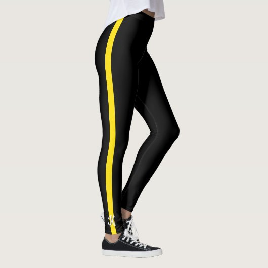 Thin Yellow Line Dispatcher Monogram Initiaal Leggings (Rechts)