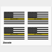 Thin Yellow Line Dispatchers vlag Aangepaste naam Rechthoekige Sticker (Vel)