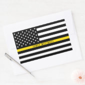 Thin Yellow Line Dispatchers vlag Aangepaste naam Rechthoekige Sticker (Envelop)
