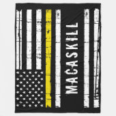 Thin Yellow Line Flag Personalized Dispatcher Fleece Deken (Voorkant)