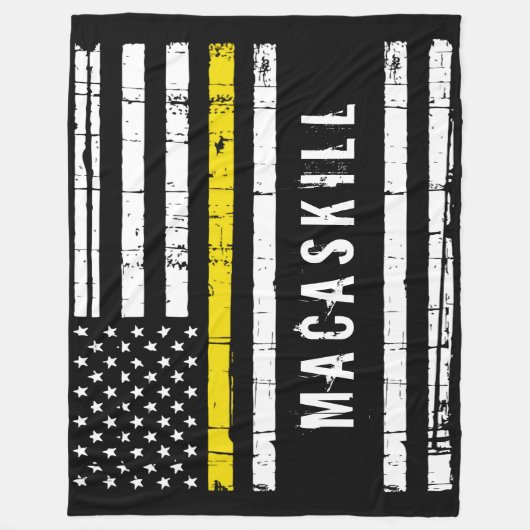 Thin Yellow Line Flag Personalized Dispatcher Fleece Deken (Voorkant)