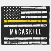 Thin Yellow Line Flag Personalized Dispatcher Fleece Deken (Voorkant (Horizontaal))