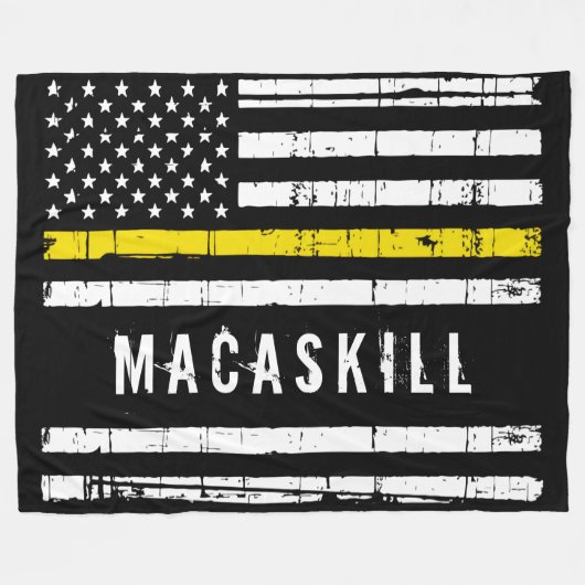 Thin Yellow Line Flag Personalized Dispatcher Fleece Deken (Voorkant (Horizontaal))