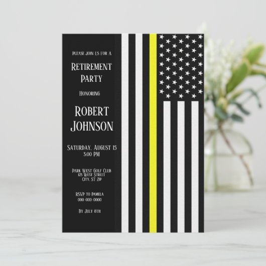 Thin Yellow Line Retirement Kaart (Staand voorkant)