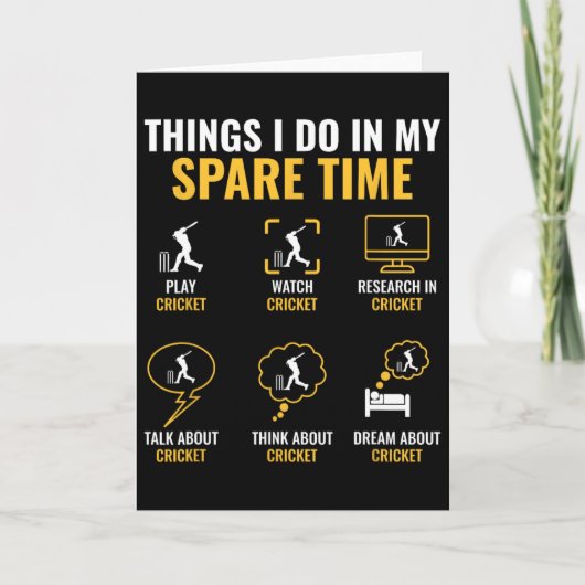 Thing I Do In My Spare Time Cricket Sport Cricket  Kaart (Voorkant)