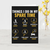 Thing I Do In My Spare Time Cricket Sport Cricket  Kaart (Gele Bloem)