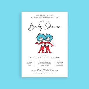 Thing One Thing Two Blauwe Tweeling Baby Shower Kaart