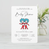 Thing One Thing Two | Blauwe Tweeling Baby Shower Kaart (Staand voorkant)