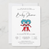 Thing One Thing Two | Blauwe Tweeling Baby Shower Kaart (Voorkant)
