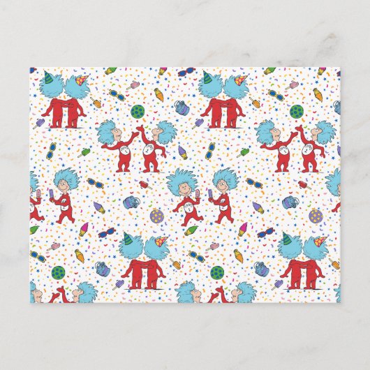 Thing One Thing Two Feest Patroon Briefkaart (Voorkant)