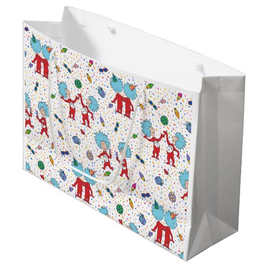 Thing One Thing Two Feest Patroon Groot Cadeauzakje (Voorkant Gekanteld)