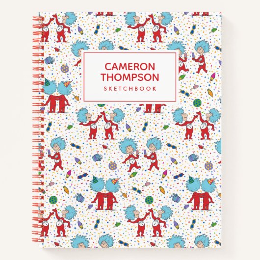 Thing One Thing Two Feest Patroon Notitieboek (Voorkant)