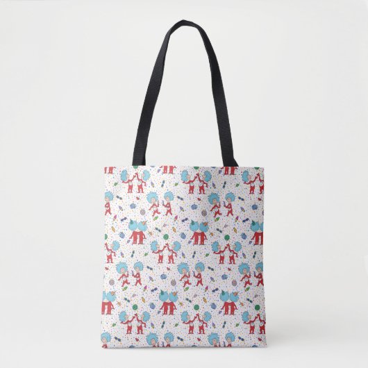 Thing One Thing Two Feest Patroon Tote Bag (Voorkant)