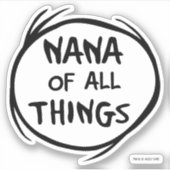 Thing One Thing Two - Nana van alle Dingen Sticker (Voorkant)