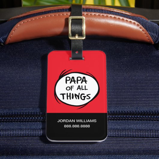 Thing One Thing Two - Papa van alle Dingen Bagagelabel (Voorkant Insitu 2)