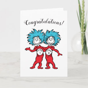 Thing One Thing Two Tweeling Baby Felicitaties Kaart
