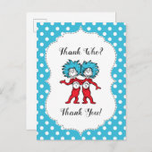 Thing One Thing Two | Tweeling Baby Shower Bedankt Briefkaart (Voorkant / Achterkant)
