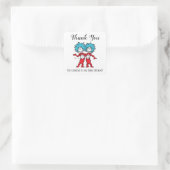 Thing One Thing Two | Tweeling Baby Shower Bedankt Vierkante Sticker (Tas)