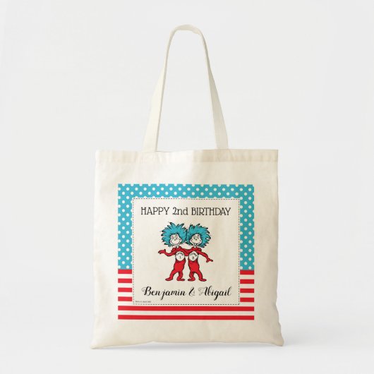 Thing One Thing Two | Tweeling Verjaardag Tote Bag (Voorkant)