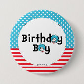 Thing One Thing Two Tweeling Verjaardag | Verjaard Ronde Button 7,6 Cm (Voorkant)