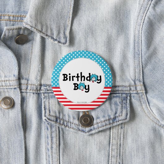 Thing One Thing Two Tweeling Verjaardag | Verjaard Ronde Button 7,6 Cm (In situ)