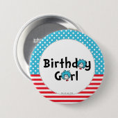 Thing One Thing Two Tweeling Verjaardag | Verjaard Ronde Button 7,6 Cm (Voorkant /achterkant)