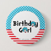 Thing One Thing Two Tweeling Verjaardag | Verjaard Ronde Button 7,6 Cm (Voorkant)