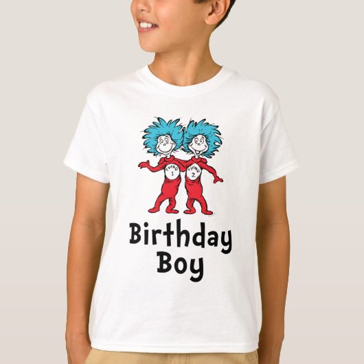 Thing One Thing Two Tweeling Verjaardag | Verjaard T-shirt (Voorkant)