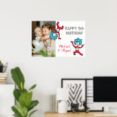 Thing One Thing Two Twins Verjaardag Voeg je foto  Poster (Thuiskantoor)