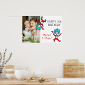 Thing One Thing Two Twins Verjaardag Voeg je foto  Poster (Keuken)