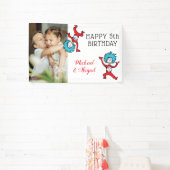 Thing One Thing Two Twins Verjaardag Voeg je foto  Spandoek (Insitu)